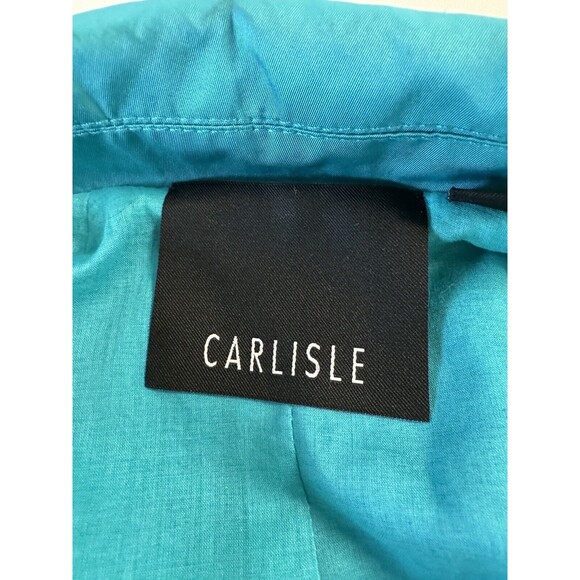 Carlisle Womens Turquoise Blue Moto Jacket Size 10 Full Zip Windbreaker EUC - Picture 6 of 10